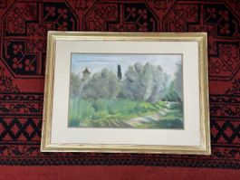 Tolles Landschaftsaquarell/Mischt., Pierre-Eugène Bouvier 32