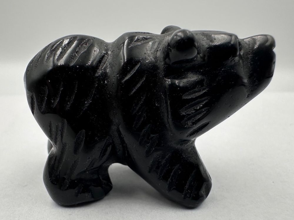 Mezrkuwr Schwarze Obsidian Katzenfigur - Heilstein Dekoration Für Zuhause & Büro