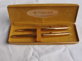 PARKER 180, parure plaquée or de Luxe: 1970, écriture double