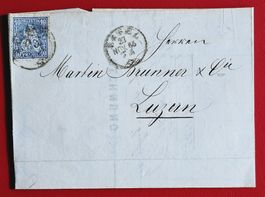 SITZENDE HELVETIA FIRMA STAEHELIN BASEL BRUNNER LUZERN 1865