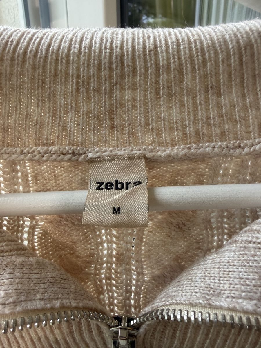 Pullover & Sweatshirts: Pull zippé Zebra beige maille torsadée taille M – Gebraucht aus Courtételle von ann_57c2 3