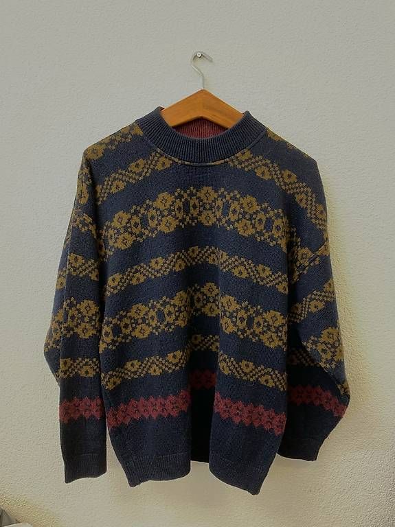 Stefanel Maglioni & Felpe: Vintage Stefanel Strickpullover mit Muster Made in Italy – Usato da Obernau venduto da Arche_Noah_Brocki