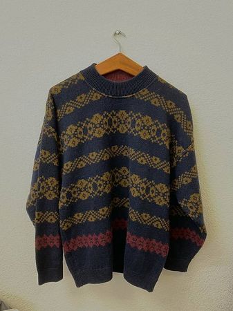 Vintage Stefanel Strickpullover mit Muster Made in Italy