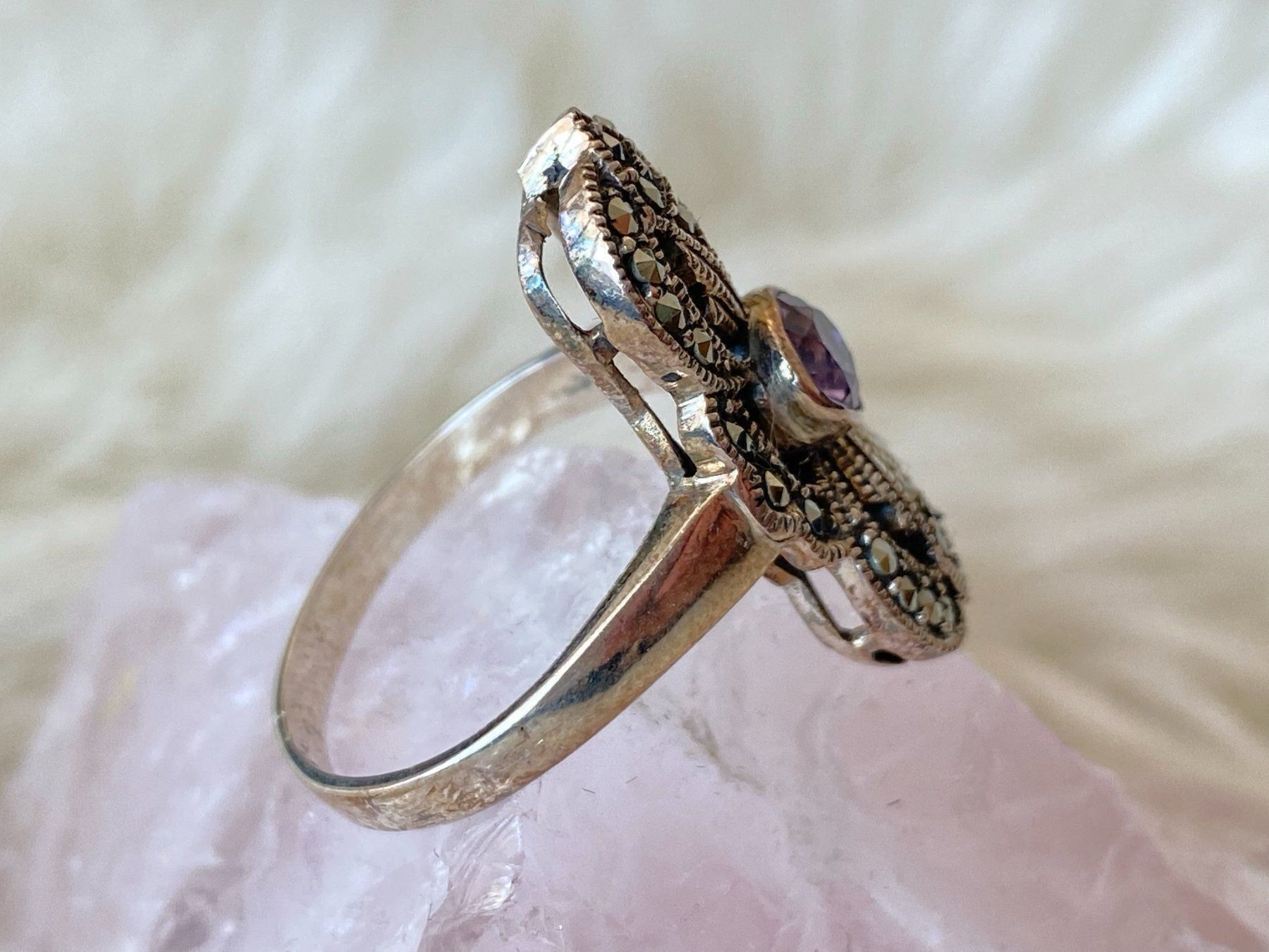 Anelli: Ring Silber 925 mit lila Stein – Usato da Istighofen venduto da Ringparadies 1