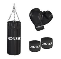 Boxsack Set mit Handschuhen/Bandagen/Deckenhaken + Haken