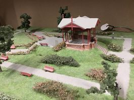 H0 Diorama Chinagarten beleuchtet 40x50cm