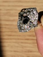 Damen Silber 925 Ring Ring mit Saphire