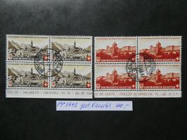 Pro Patria 1943 gestempelte Viererblöcke