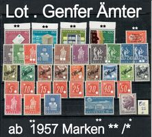Lot. Genfer Ämter Marken * und Postfrisch ab 1957