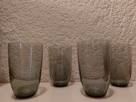 4 Dunkelgraue Wassergläser Longdrinkgläser Gläser Set