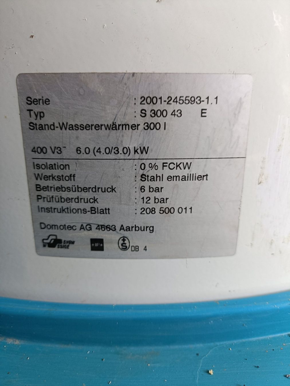 Installations sanitaires: Boiler 300 Liter – D'occasion à Bettlach par schindler45