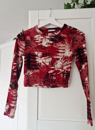 Crop Langarmshirt, Bershka, Gr. S