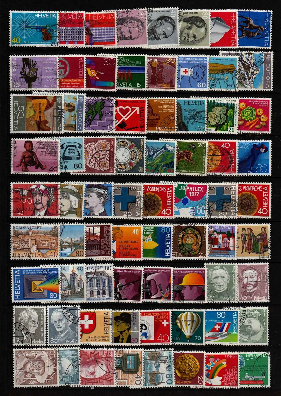 Tutti i francobolli: 1974 - 1979 Schweizer Werbemarken – Usato da Arlesheim venduto da gaugi43