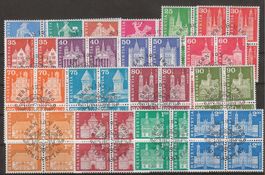 1960 : Serie Nr. 355 - 372 im Viererblock - Ersttag