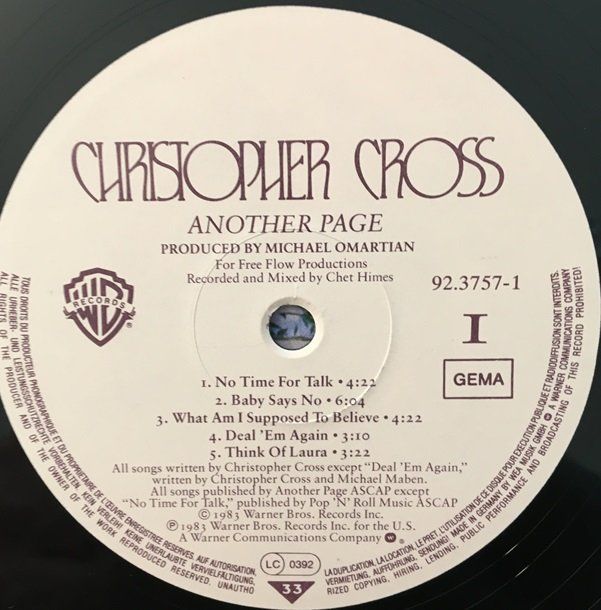 Schallplatten: Christopher Cross – Another page (LP) – Gebraucht aus Grüningen von azulgrisvinyl 3