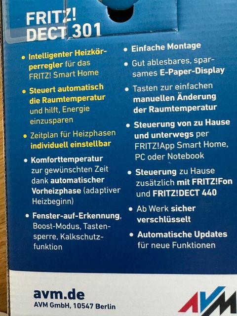 Interruttori: FRITZDECT 301 Heizkörperregler 2 Stück – Usato da Studen BE venduto da Free44 2