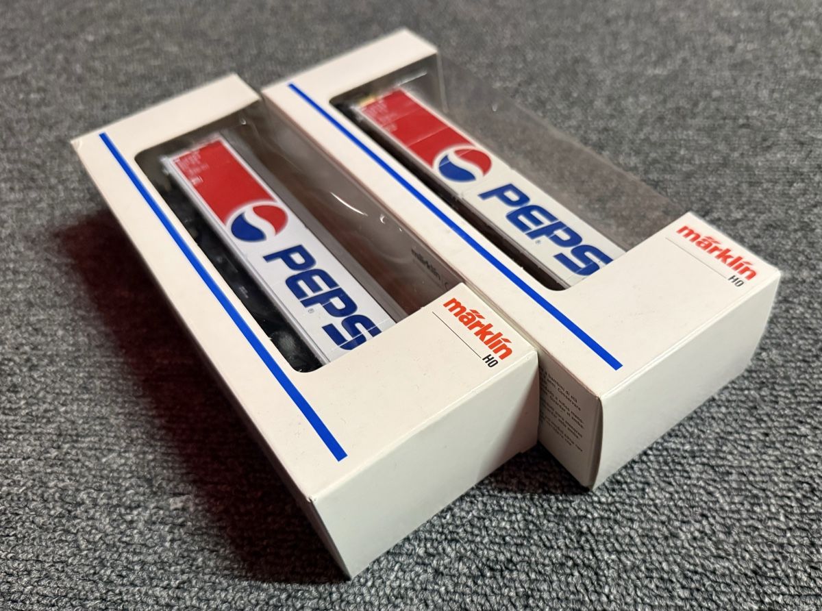 Märklin Modellini di ferrovie: Märklin Pepsi Güterwagen H0 – Usato da Bauma venduto da Shotgunmann 1