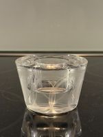 Teelichthalter Glas farblos "Kringel" Orrefors Schweden 80er
