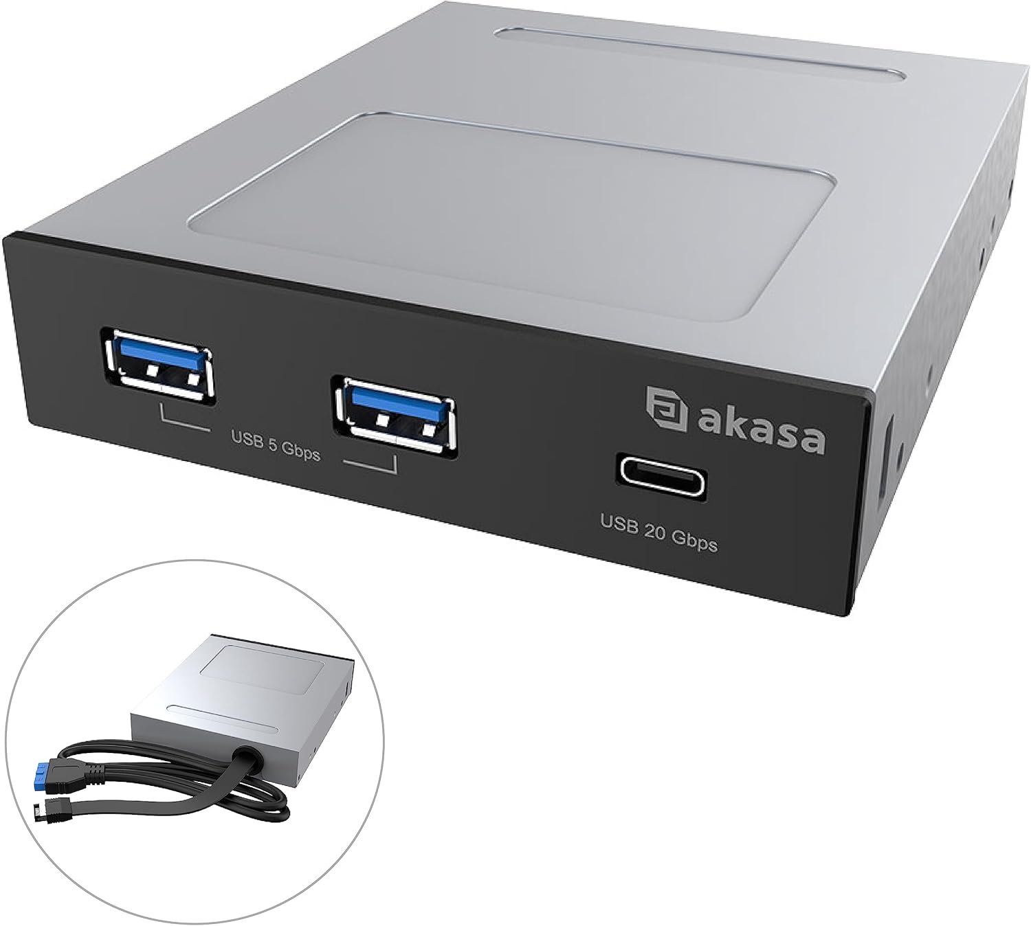 Unità & Adattatore: Akasa USB 20Gbps Type-C Panel – Neuwertig – Usato da Elgg venduto da Payaso7