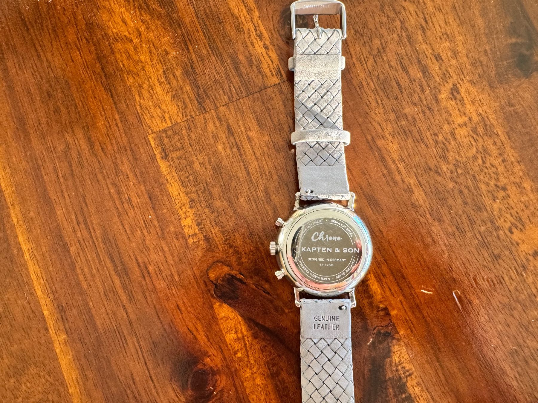 Kapten & Son Orologi: Kapten & Son Chrono Silver Grey Woven Leather 40mm – Usato da Leibstadt venduto da Bimba4 2
