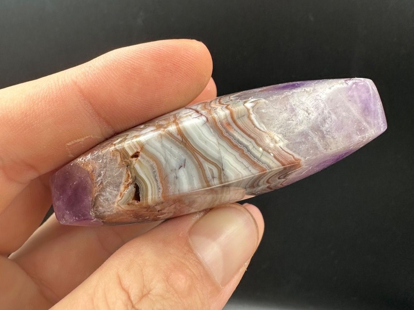 Minerali & Pietre curative: Amethyst mit Achat Handschmeichler Heilstein – Nuovo e nell'imballaggio originale da Männedorf venduto da Handschmeichler 2