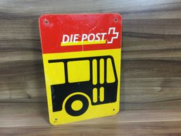 Gebrauchtes altes Haltestelle Postauto Schild