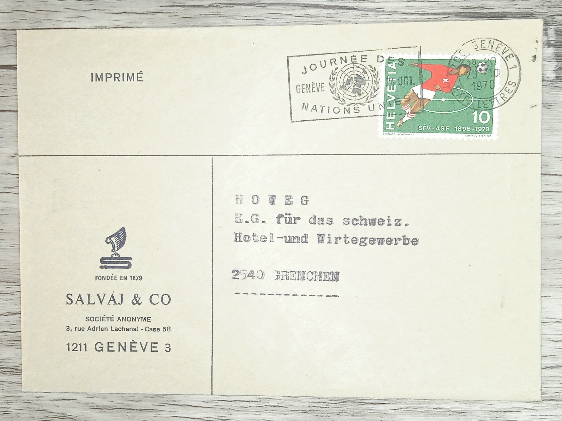 Tous les timbres: TR17 Enveloppe + Timbre Suisse 1970 – D'occasion à Cousset par Patrick_Collections