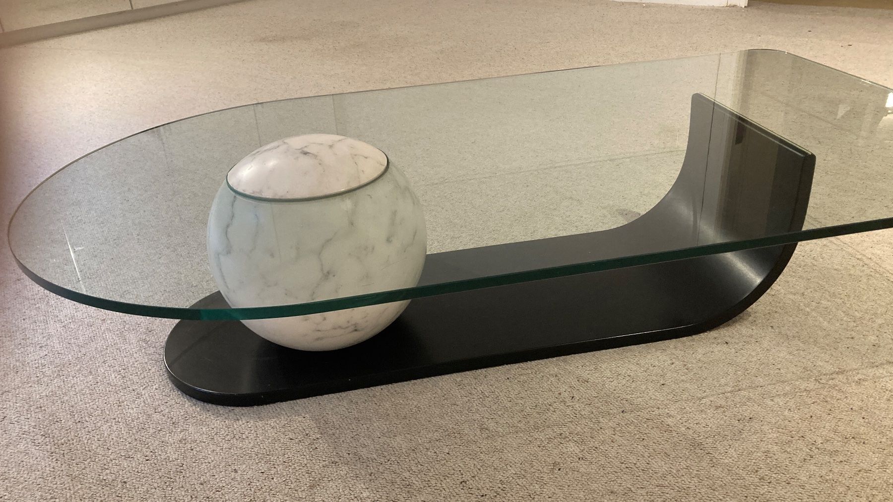 Tavoli: Table basse design avec plateau verre et base marbre – Usato da Nyon venduto da boi_69zp 2