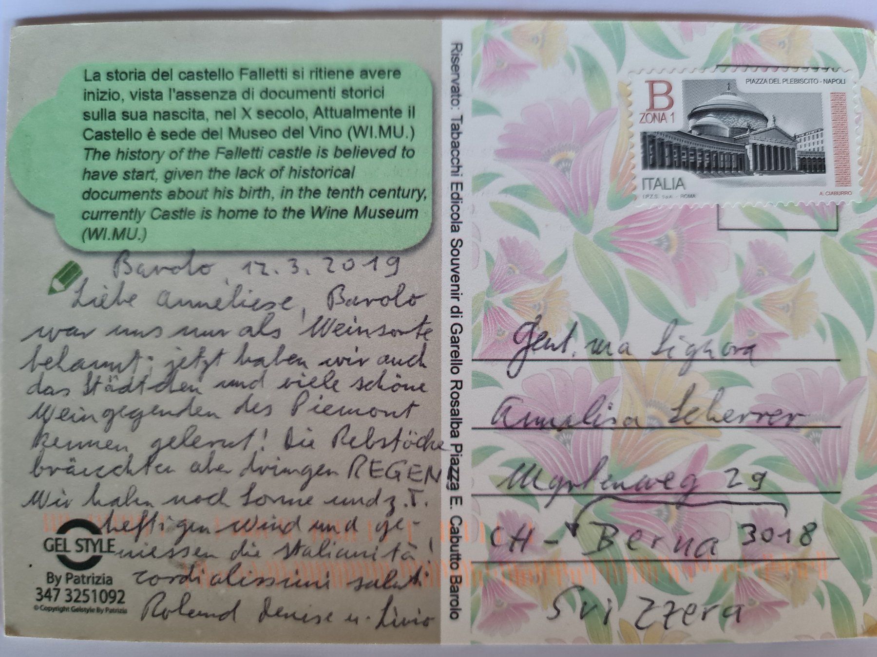 Cartoline postali: Postkarte Barolo Italien 2019 – Usato da Dintikon venduto da Vexi 1