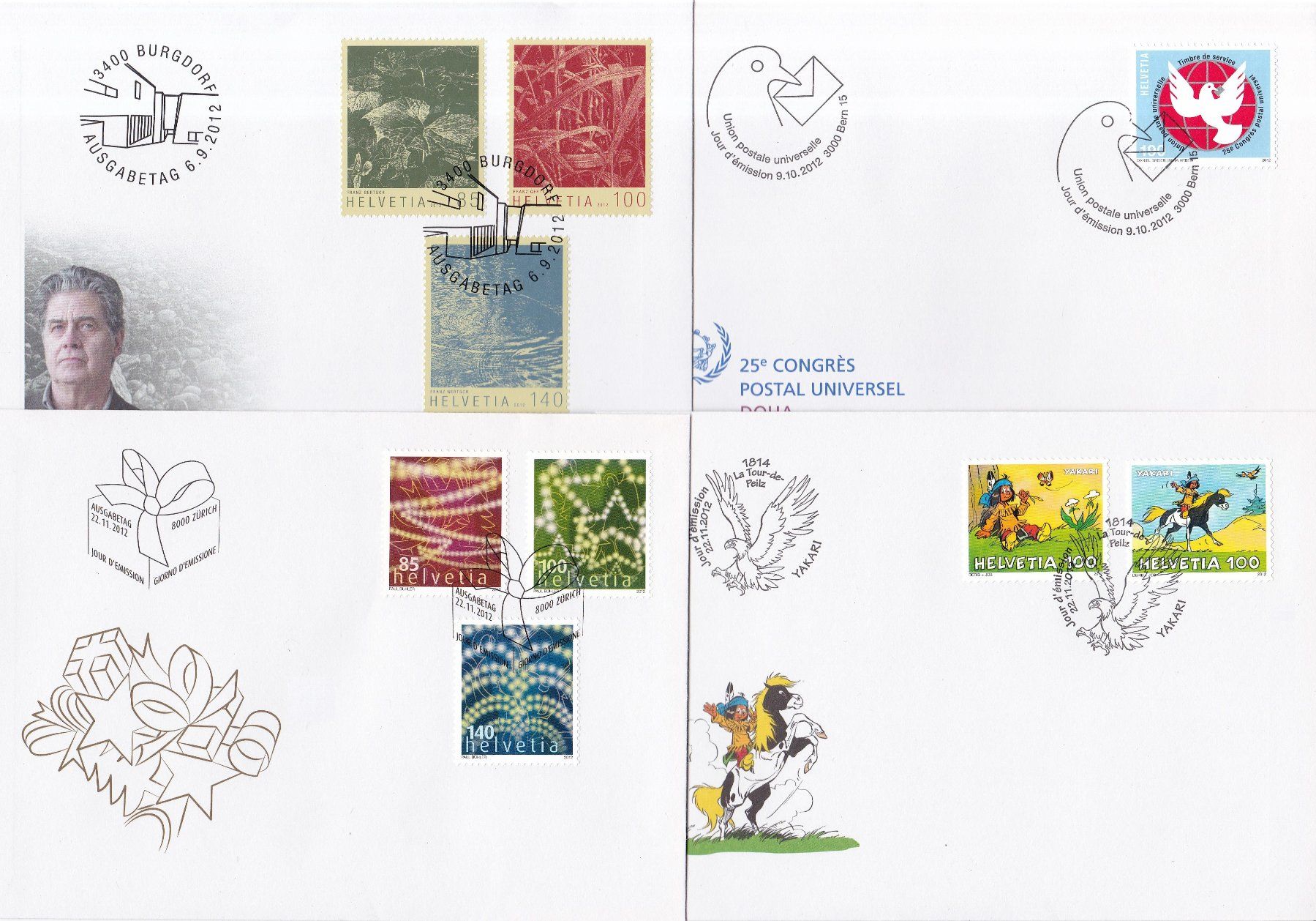 Tutti i francobolli: 52 Stk. CH FDCs 2011 und 2012 – Usato da Münchwilen AG venduto da Nesar 8