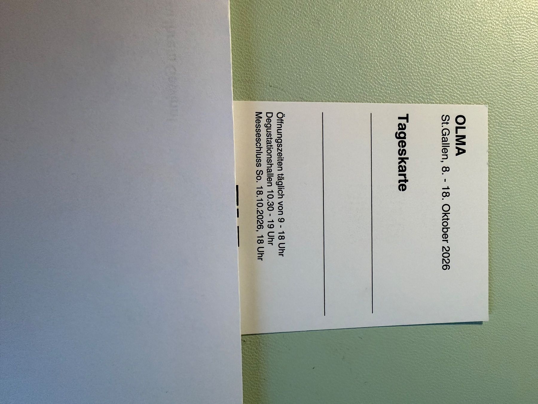 Billets: OLMA Ticket 2026 – Neuf avec emballage d'origine à Habsburg par Edimausi