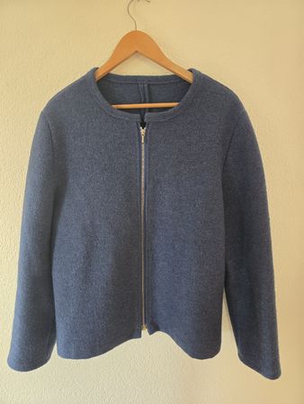 Damen Schurwoll Jacke blau - Grösse L