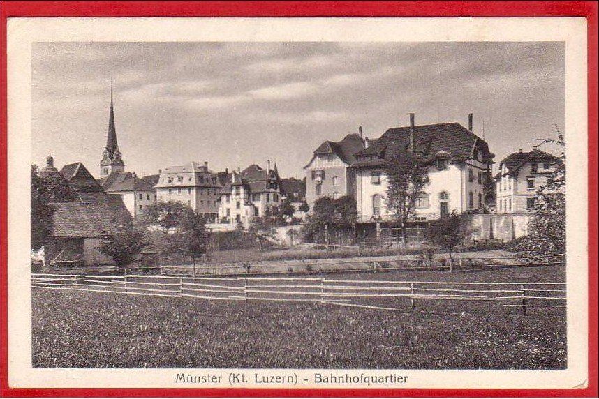 Cartoline postali: MÜNSTER BAHNHOFQUARTIER 1918 – Usato da Grüningen venduto da Kartensammler