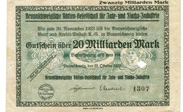 Braunschweig 20 Mrd.Mark 25.10.1923 SS++-VZ