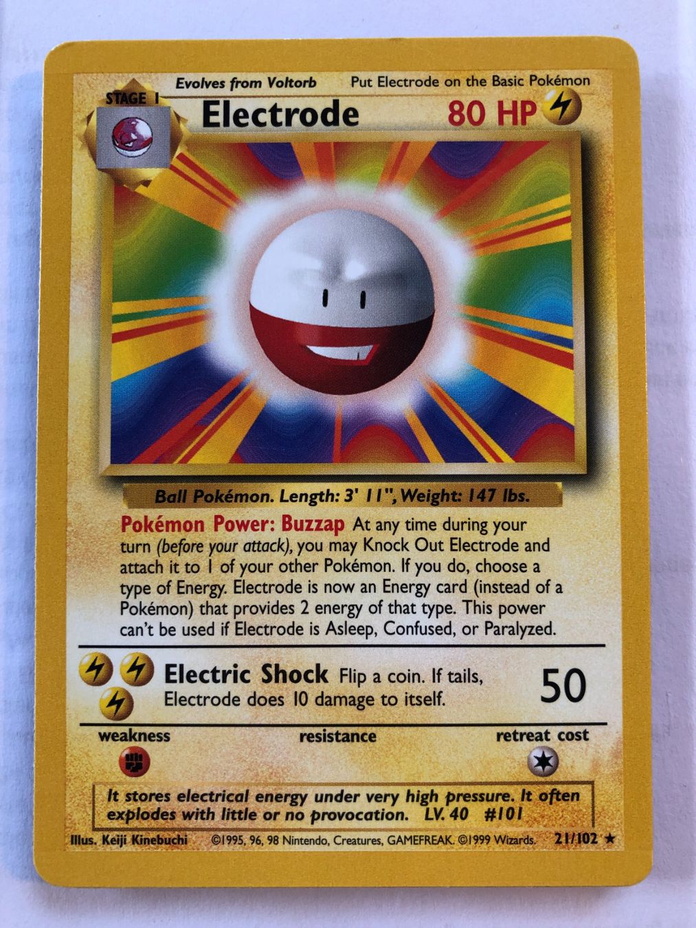 Cartes à collectionner: Electrode (rare) Base set - NM - ab 1.- – D'occasion à Giubiasco par dan_pr8b