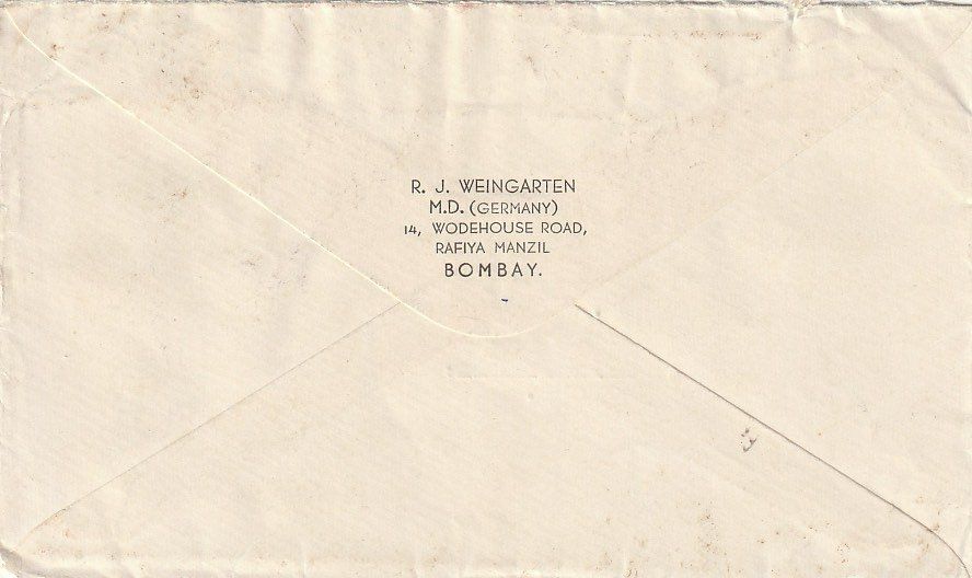 Tutti i francobolli: Flugbrief Bombay- Winterthur, 1936 – Usato da Zürich venduto da 1BJM5 1