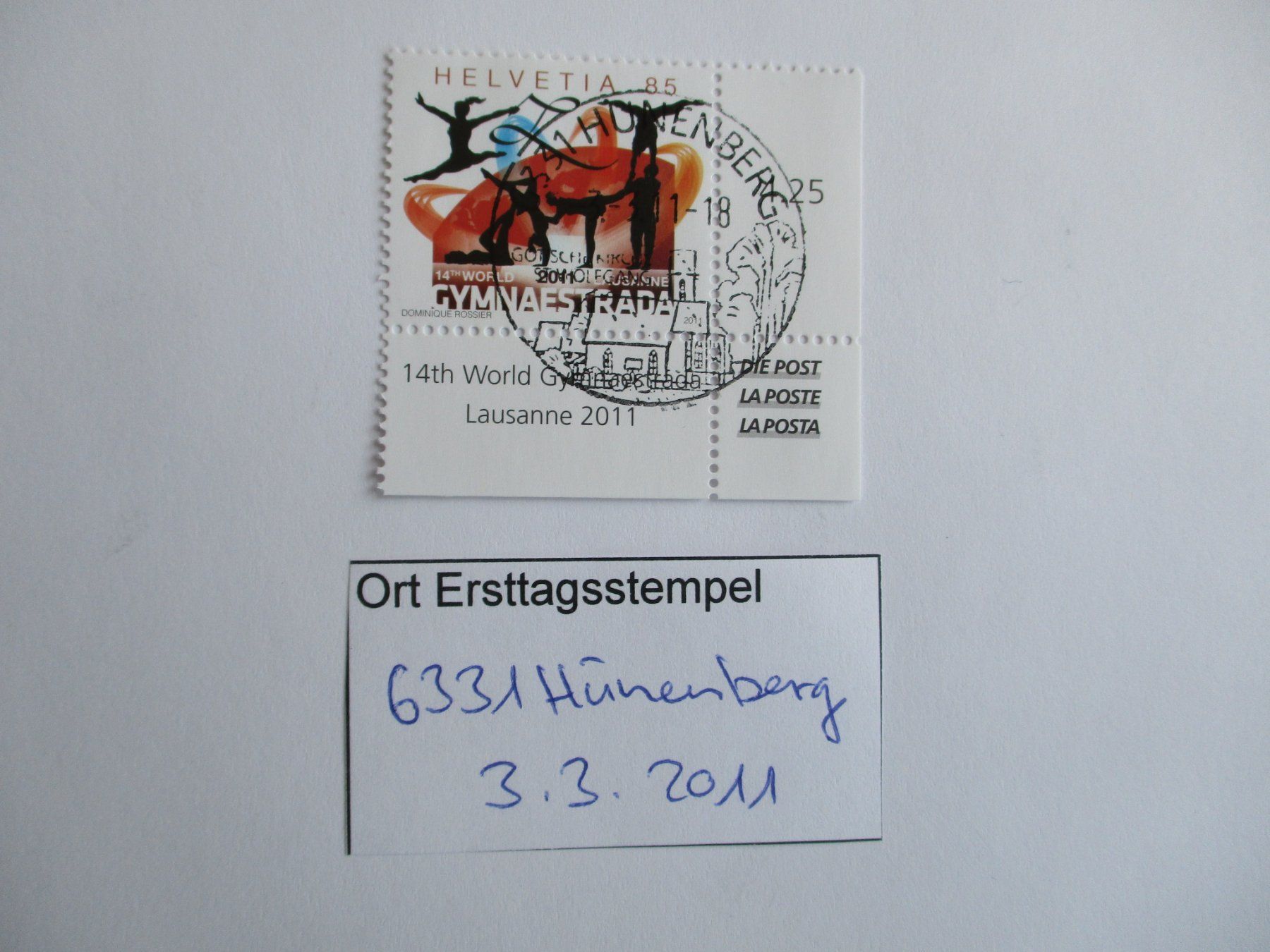 Tutti i francobolli: Voll Ort Ersttagsstempel 6331 Hünenberg – Usato da Langnau b. Reiden venduto da Aktuell88