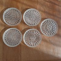 5 Glas Untersetzer im Sonnen Design, Vintage Style