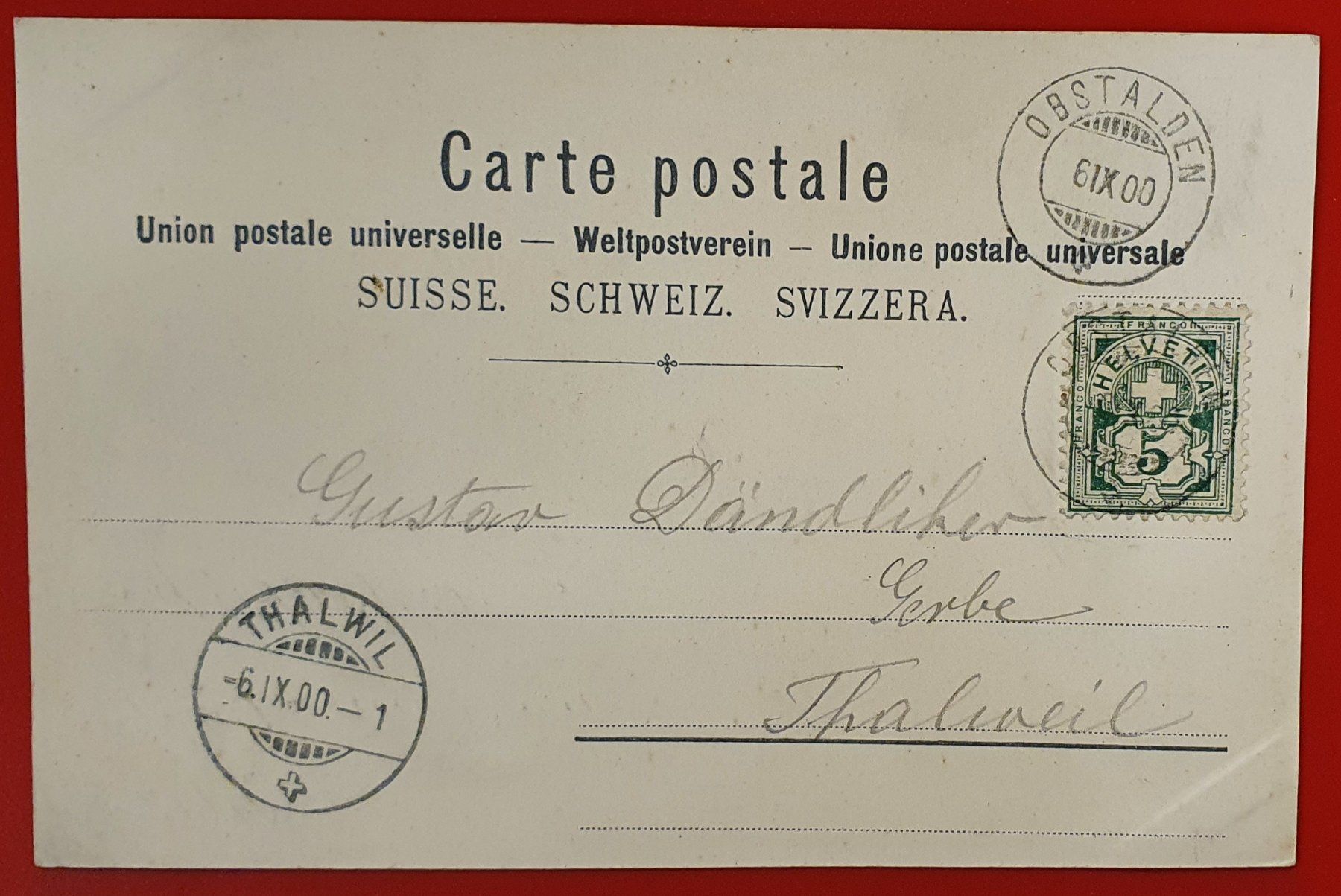 Cartoline postali: Obstalden 1900 – Usato da Kreuzlingen venduto da Rschweiz1 1