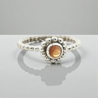 Unikate Silber Ring 925 mit gelben Turmalin Grösse 56