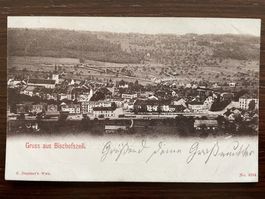 GRUSS AUS BISCHOFSZELL Ortsansicht mit Bahnhof, 1900