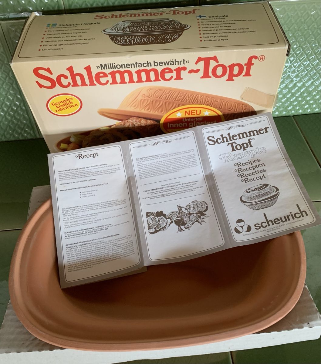 Pentole: Römertopf/Schlemmertopf, NEU Scheurich – Nuovo (secondo la descrizione) da Egg b. Zürich venduto da ohtannenbaum 1
