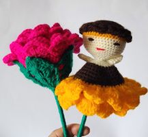 Peru: 3 x liebevoll Hand gehäkelte Magic Verwandlung Blumen