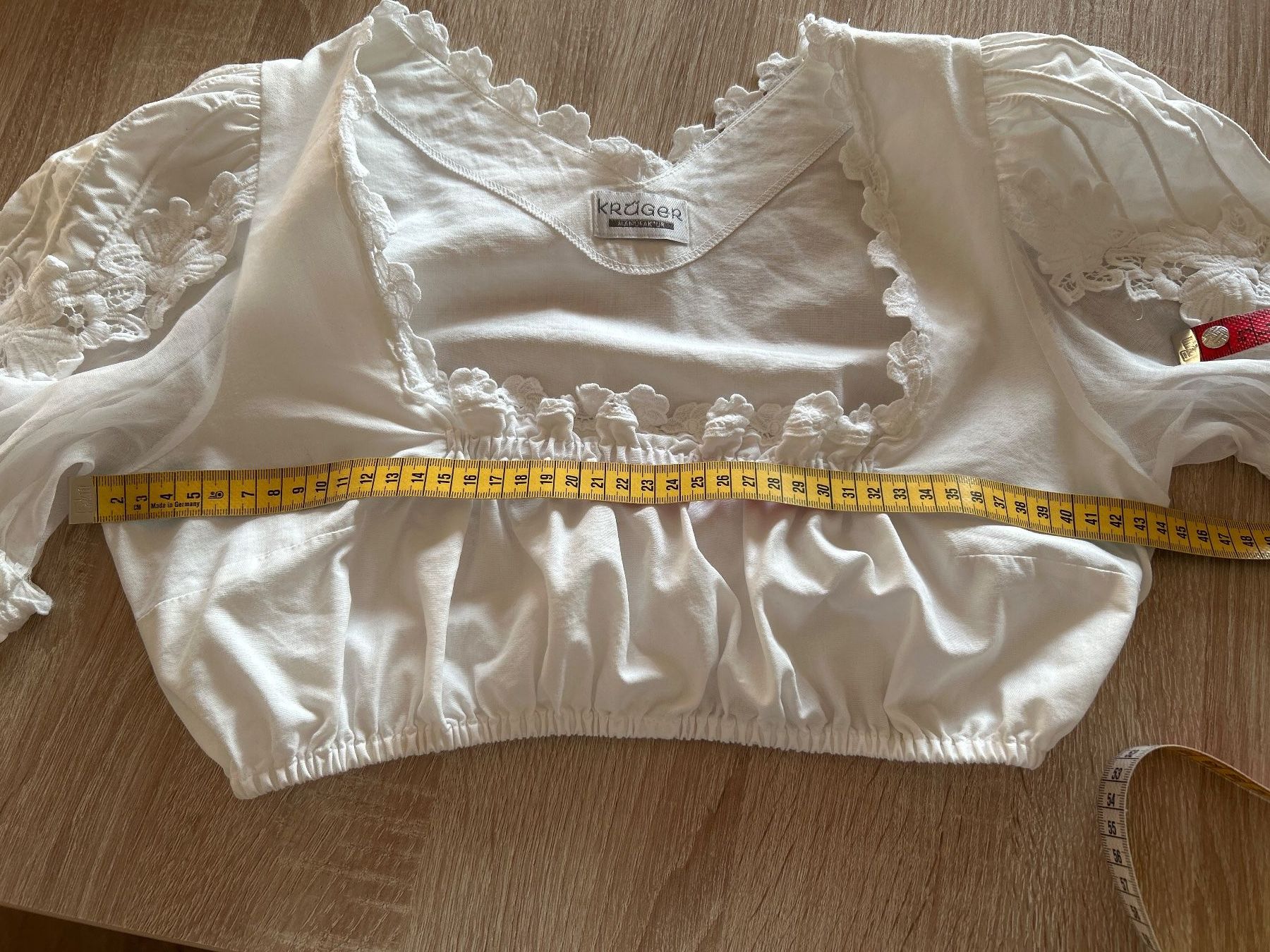 Krüger Camicette: Krüger Manufaktur Dirndlbluse weiss Gr.36 – Usato da Brunnen venduto da Nala2929 7