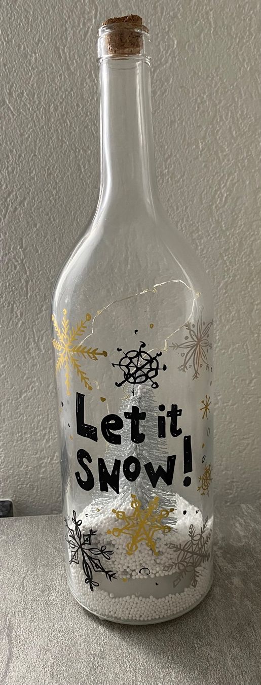 Tutte le decorazioni: Winter Deko Flasche mit Lichterkette "Let it snow!" – Usato da Wiedlisbach venduto da sausi1963 1