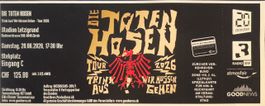 Die Toten Hosen Tour 2026 Zürich Stehplatz 20.06.2026