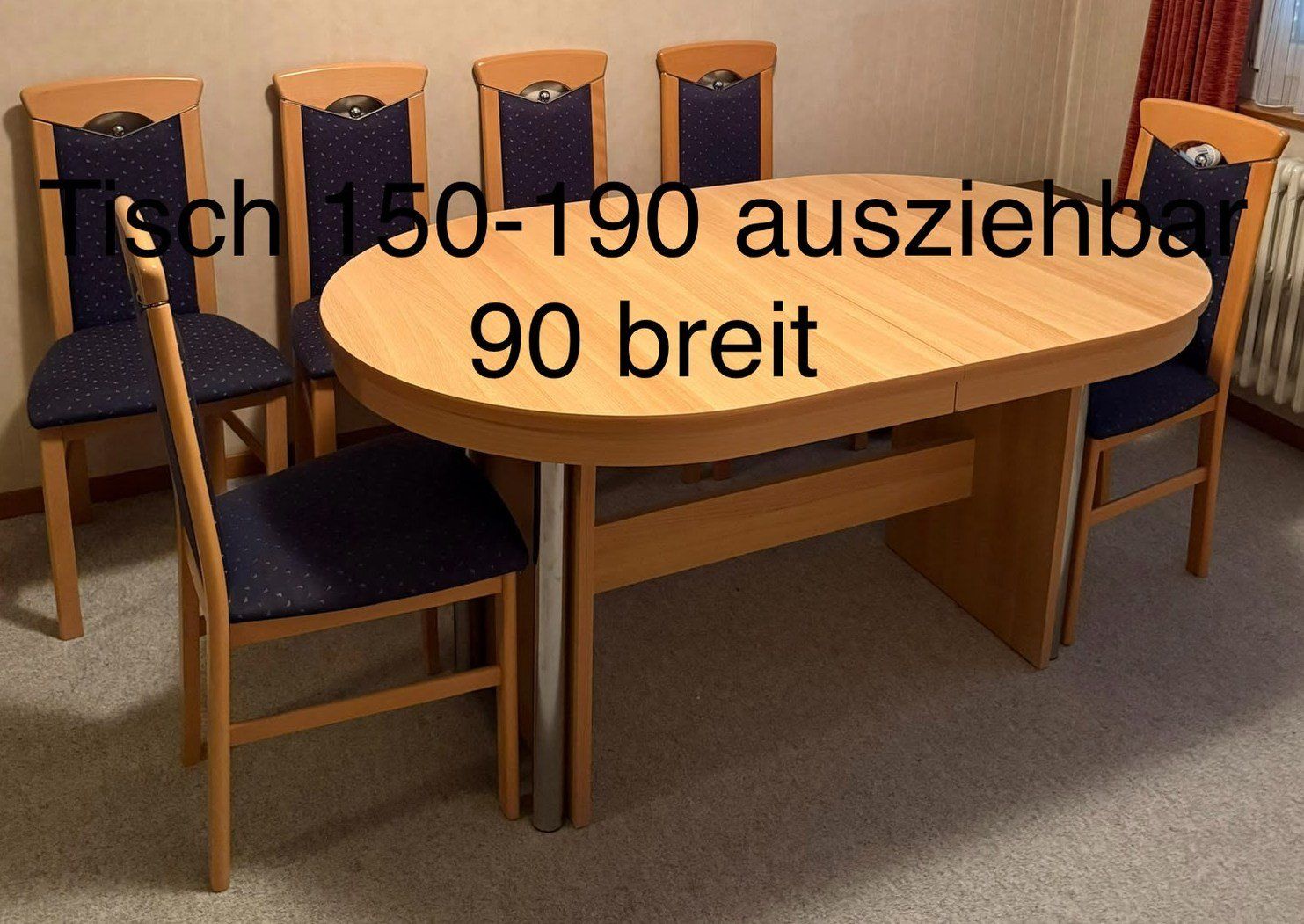 Tischset: heller Esstisch mit 6 Stühlen – Gebraucht aus Buchs SG von Eggenburg