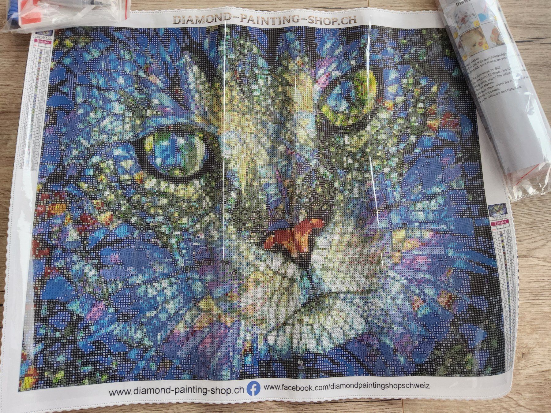 Kit bricolage: Diamond Painting Set "Abstrakte Katzengesicht" 50x40cm – Nuovo e nell'imballaggio originale da Heiden venduto da kas_zln5