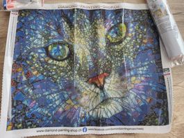 Diamond Painting Set "Abstrakte Katzengesicht" 50x40cm