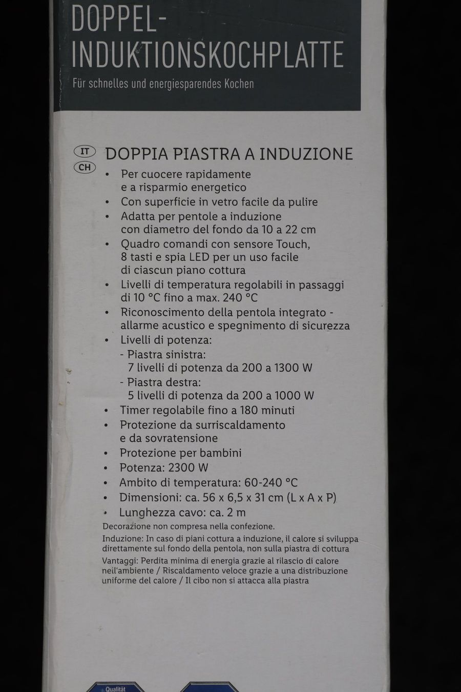 SilverCrest Elettrodomestici da cucina: Silver Crest Doppel-Induktionskochplatte 374031 – Nuovo e nell'imballaggio originale da Liestal venduto da FuV01 5